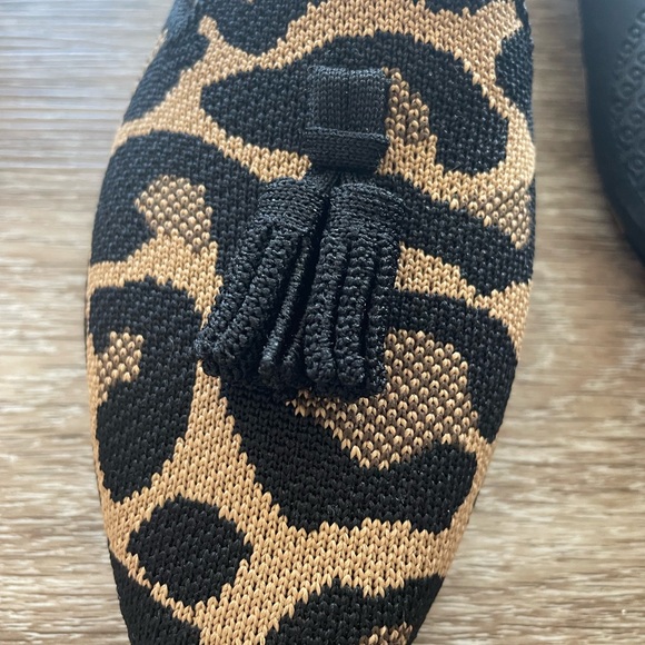 Rothy's Leopard Print Loafers with Black Tassels - Picture 2 of 4